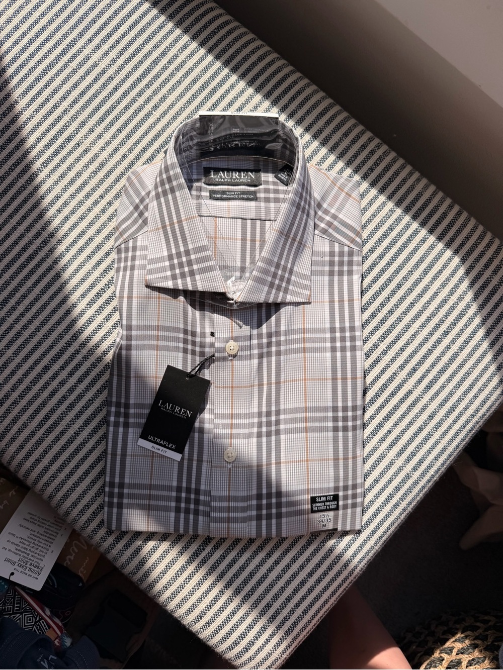 Lauren Ralph Lauren | Men Gray Plaid Dress Shirt (NWT)